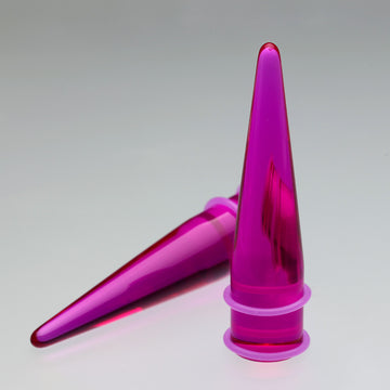 Detail View 1 of A Pair of Translucent UV Acrylic Taper-Purple